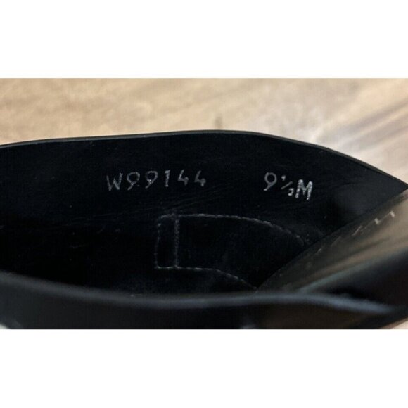 Stuart Weitzman Black Silver Studded Leather Open Toe Slides Heels Size 9.5 M - Picture 4 of 5